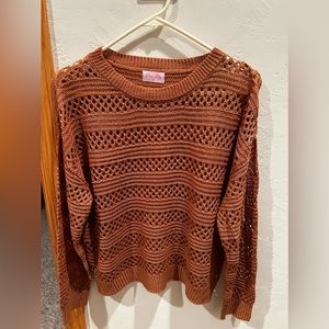 Pink Lily Open Knit Sweater